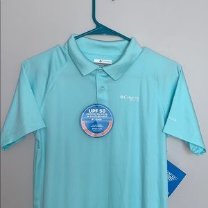 Boys Large Columbia PFG Blue Polo